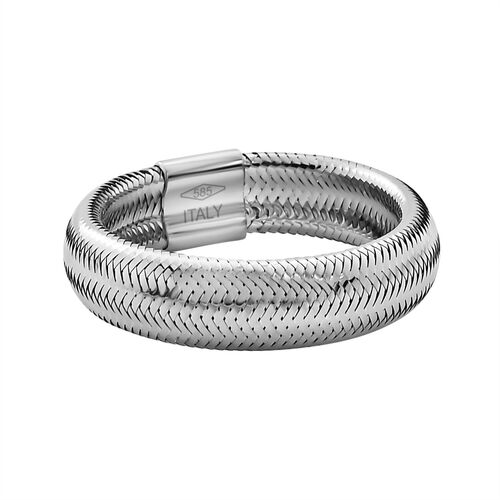 Maestro Kollektion- Precious italienischer, flexibler Ring, 585 Weißgold image number 0