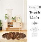 Kunstfell Teppich Läufer in braun image number 4