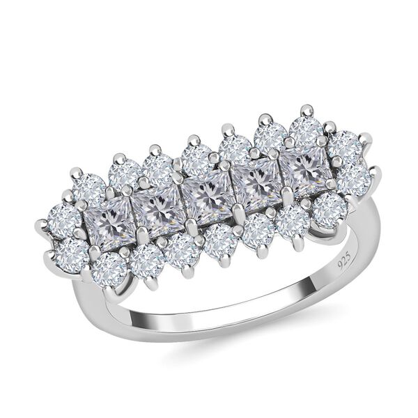 Lustro Stella - Zirkonia Ring, 925 Silber platiniert (Gr&ouml;&szlig;e 20.00) ca. 2.78 ct image number 1