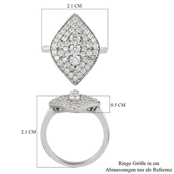 LUSTRO STELLA Hergestellt mit Feinster ZIRKONIA Ring 925 Silber platiniert image number 7