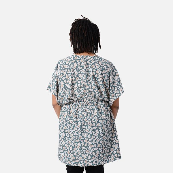 Kimono mit G&uuml;rtel, Blumenmuster, Dunkelgr&uuml;n, Einheitsgr&ouml;&szlig;e image number 2