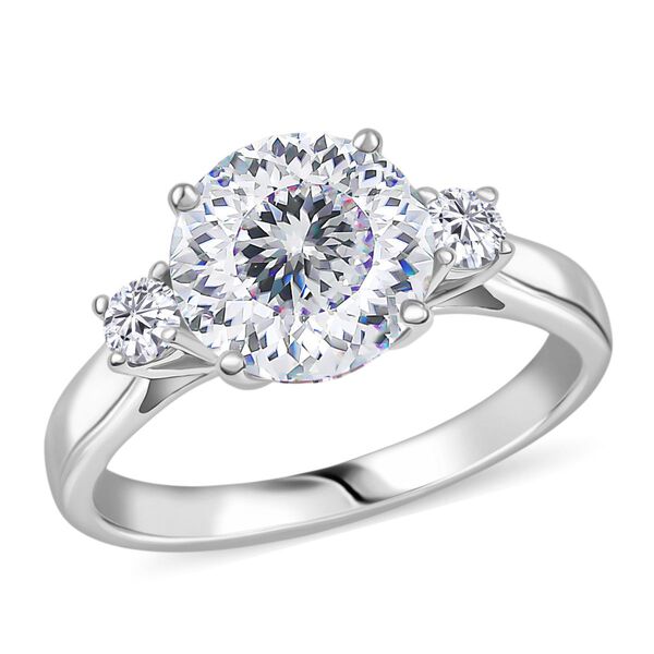 D'Joy 100 Facetten Moissanit Ring 925 Silber rhodiniert (Größe 20.00) ca. 2,80 ct image number 3