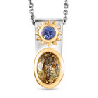 D Joy Natürlicher goldener Tansanit, Tansanit Schmuckset 925 Silber rhodiniert, 925 Silber Rhodiniert und 750 Gelbgold Vermeil (10-15 Werktage Lieferzeit) ca. 0.92 ct