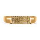 Gelber Diamant Ring, 925 Silber Gelbgold Vermeil, (Größe 20.00) ca. 0.20 ct