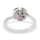 Mehrfarbig Saphir und Zirkon Blumen Ring 925 Silber Platin-Überzug image number 5