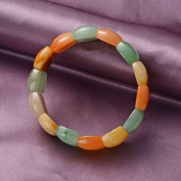 Mehrfarbiges, flexibles Aventurin-Armband, 18 cm, ca. 257,50 ct image number 2