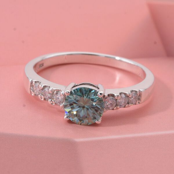 Paraiba Moissanit Ring 925 Silber rhodiniert (Größe 20.00) ca. 1,34 ct image number 1