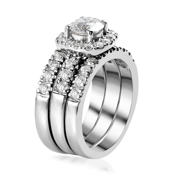 3er-Set- Moissanit Stacking Ring - 1,78 ct. image number 6