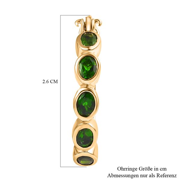 Nat&uuml;rliche Chromdiopsid Creolen, 925 Silber vergoldet ca. 2.00 ct image number 5