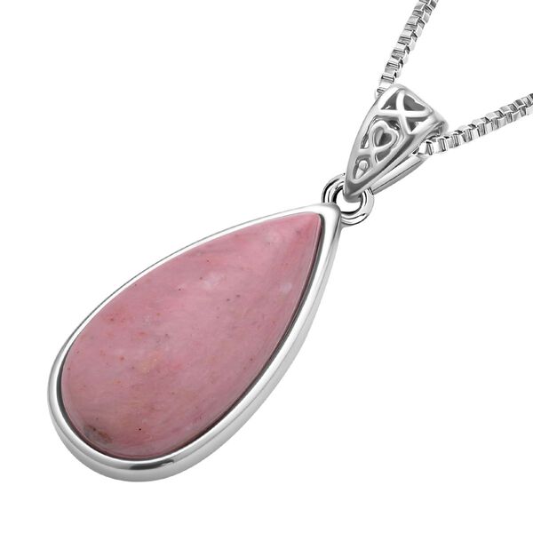 Rhodonit Anh&auml;nger mit Kette, Edelstahl ca. 45.00 ct image number 3