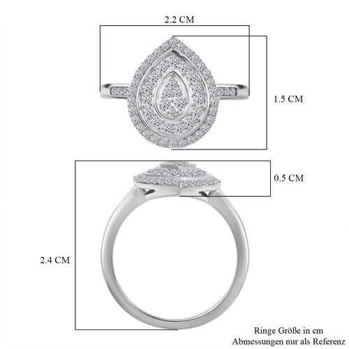 LUXURIANT DIAMOND - Lab Grown Diamant SI Ring 925 Silber rhodiniert (Größe 18.00) ca. 0.51 ct image number 6
