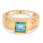 Pfau Triplett Quarz-Ring, 925 Silber Gelbgold Vermeil (Größe 19.00) ca. 1,76 ct