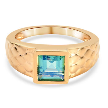 Pfau Triplett Quarz-Ring, 925 Silber Gelbgold Vermeil (Gr&ouml;&szlig;e 19.00) ca. 1,76 ct