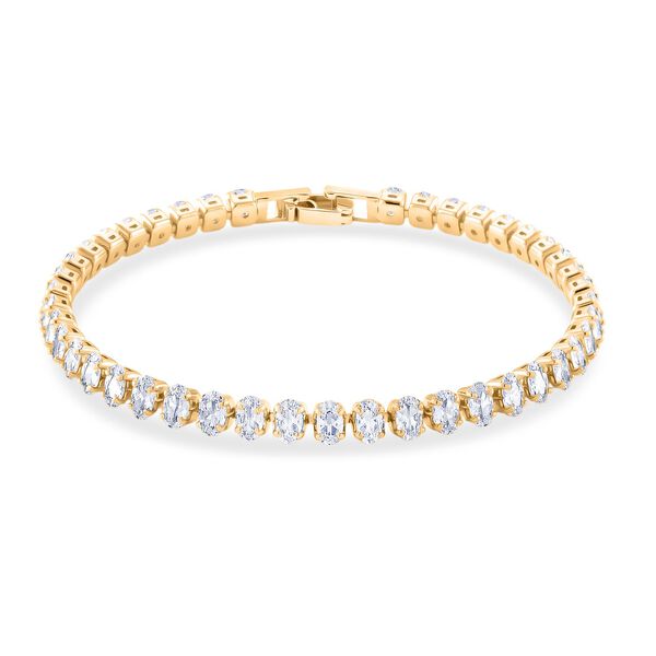 Wei&szlig;er Zirkonia Armband ca. 19 cm Nickelfreies Messing 10.00 ct