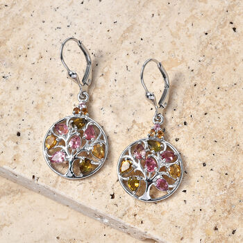 D'Joy AA Mehrfarbig-Turmalin Ohrringe 925 Silber Rhodiniert ca. 2,71 ct.