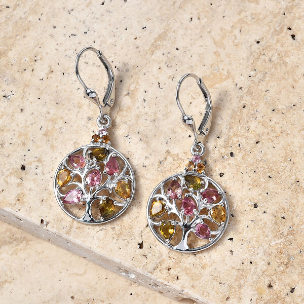 D'Joy AA Mehrfarbig-Turmalin Ohrringe 925 Silber Rhodiniert ca. 2,71 ct. image number 1