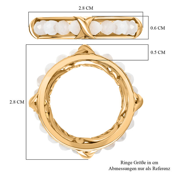 EVER TRUE Weißer Mondstein Ring Nickelfreies Messing (Größe 19.00) ca. 2,78 ct image number 6