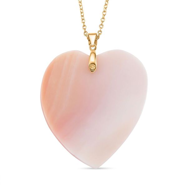 SEHR SELTENER Natürliche Rosa Königsmuschel Perle Anhänger mit Kette ca. 50 cm, 925 Silber vergoldet image number 3