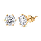 Moissanit Ohrringe 925 Silber 750 Gelbgold Vermeil ca. 3.48 ct