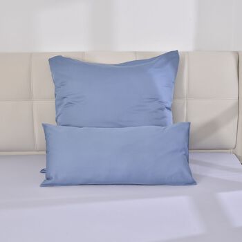 Serenity Night - 2er-Set Kissenbez&uuml;ge aus Bambus, atmungsaktiv, temperaturausgleichend, hypoallergen - 80x80cm und 40x80cm, Blau