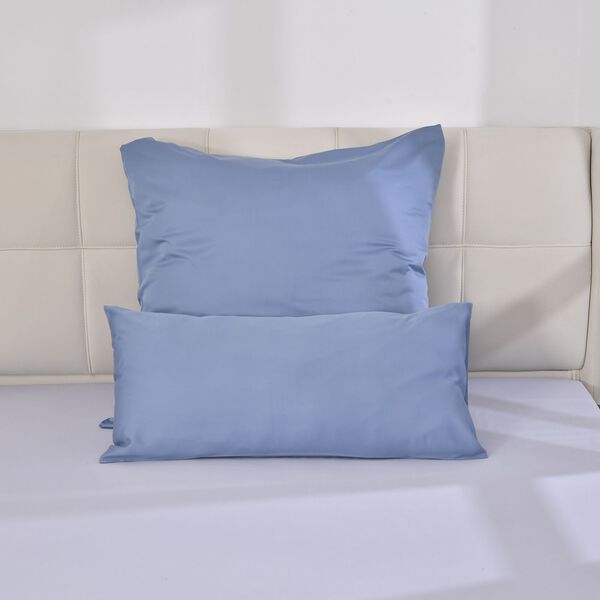 Serenity Night - 2er-Set Kissenbezüge aus Bambus, atmungsaktiv, temperaturausgleichend, hypoallergen - 80x80cm und 40x80cm, Blau image number 3