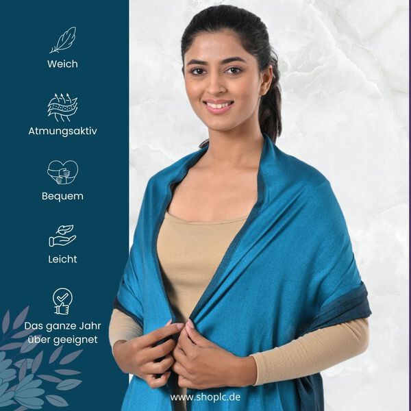 Eleganter Wende-Schal aus Netzgewebe, Viskose, 70x200 cm, Petrol image number 4