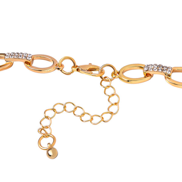 Neongrüner Kristall, Weißer Kristall Halskette ca. 50 cm  Std Gelb image number 3