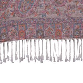 Schal mit Paisley-Muster und Fransen, 70x180cm, Terrakotta