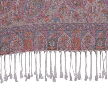 Schal mit Paisley-Muster und Fransen, 70x180cm, Terrakotta