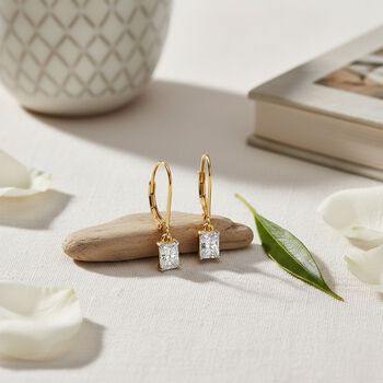 LUXURIANT SGL zertifizierte VS-GH Labor Diamant Ohrringe, 925 Silber 750 Gelbgold Vermeil - 1 ct.