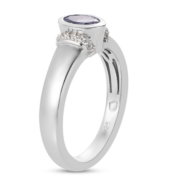 Tansanit und Zirkon Ring 925 Silber platiniert  ca. 0,51 ct image number 5