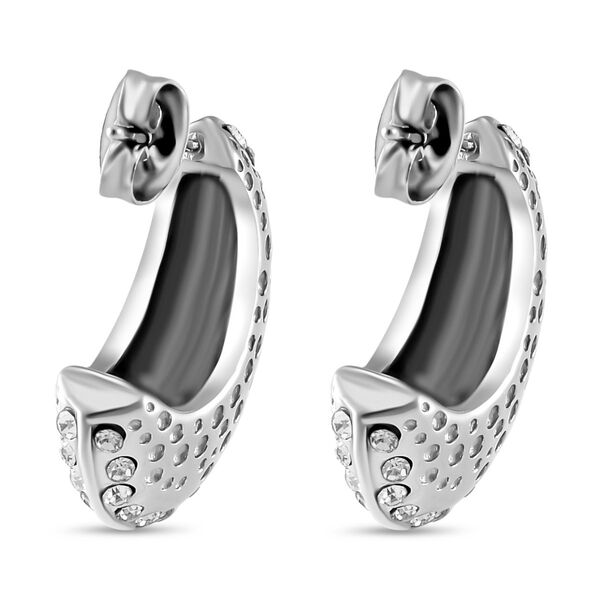 Wei&szlig;er Kristall Ohrringe Reiner Edelstahl image number 4