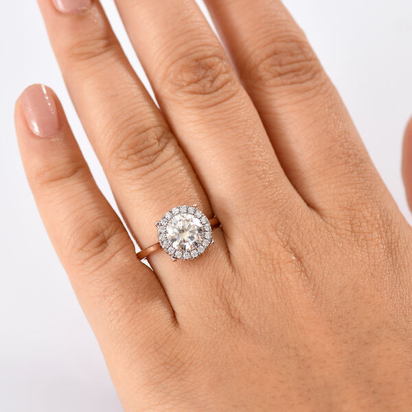 Moissanit Schmuckset - 925 Silber mit 750 Roségold Vermeil image number 10