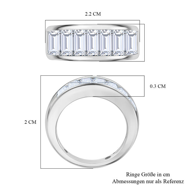 LUSTRO STELLA Hergestellt mit ZIRKONIA Half Eternity Ring 925 Silber Platin-&Uuml;berzug image number 7