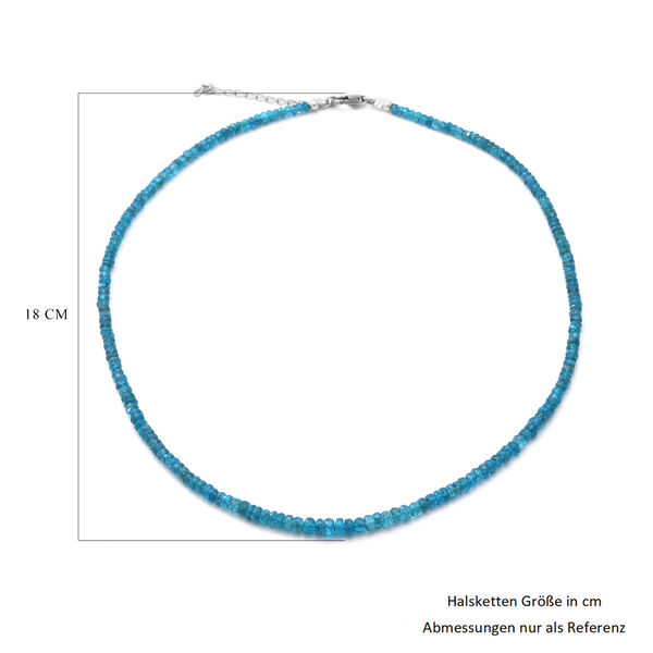 Neon Apatite Halskette ca. 45 cm lange 925 Silber Rhodiniert ca. 42.50 ct image number 5