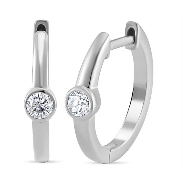 Moissanit Ohrringe, 925 Silber rhodiniert - 0,22 ct.