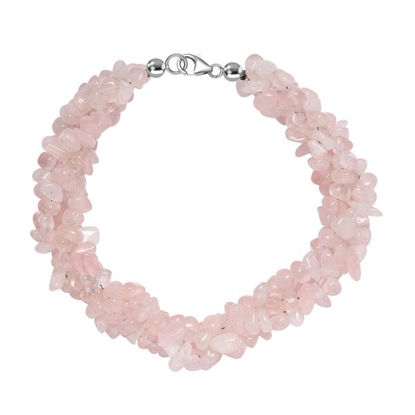 Rosa Morganit Armband ca. 19 cm 925 Silber rhodiniert ca. 105.00 ct image number 0