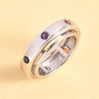Spinning-Ring mit mehrfarbigen Edelsteinen, 925 Silber platiniert, 0,51 ct. image number 1