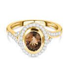 Premium goldener Tansanit und Diamant-Ring, 585 Gold (Größe 21.00) ca. 1,45 ct