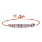 D’joy 100 Facetten Moissanit Armband ca. 19 cm 925 Silber 750 Roségold Vermeil ca. 3.38 ct