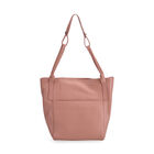 Echtleder-Tote-Bag mit Magnetverschluss-Außentasche und geräumigem Innenfach, 34x14x29 cm, Pink