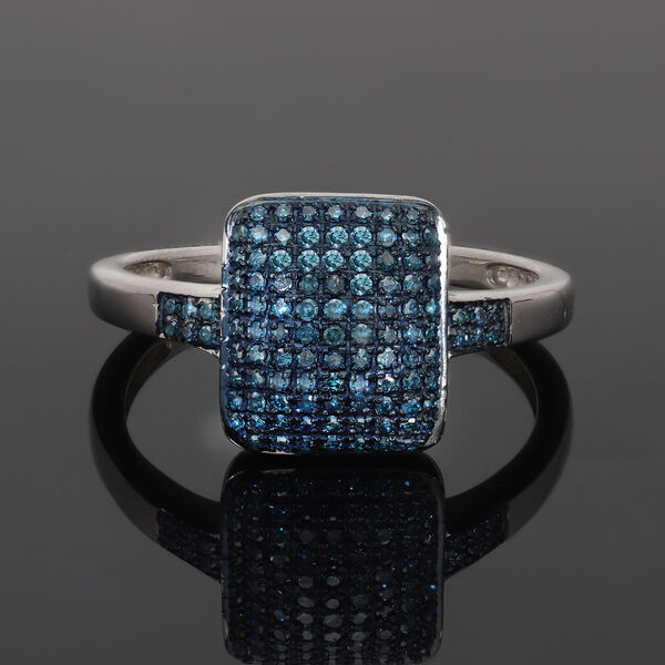 Blauer Diamant Ring 925 Silber Platin-&Uuml;berzug image number 2