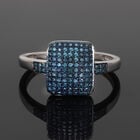 Blauer Diamant Ring 925 Silber Platin-Überzug image number 1