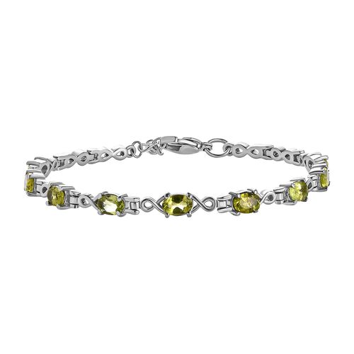 Natürliches Peridot Armband, ca. 19 cm, Edelstahl, ca. 3.99 ct image number 0