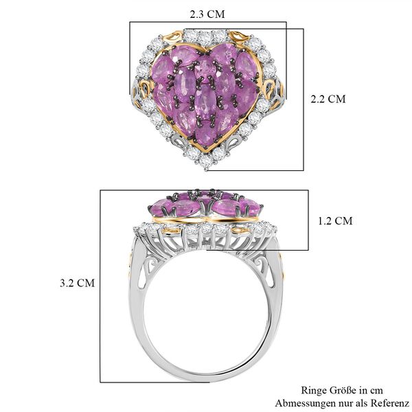 Ilakaka Rosa Saphir (Fissure gef&uuml;llt) Ring 925 Silber rhodiniert (Gr&ouml;&szlig;e 21.00) ca. 4,97 ct image number 7