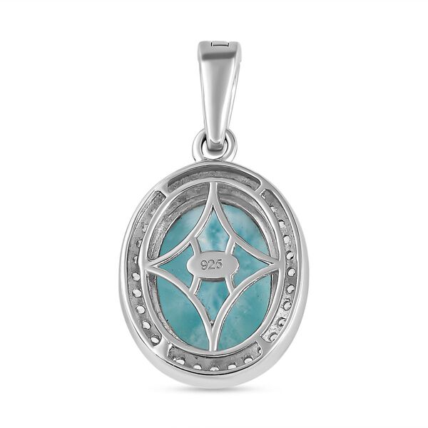 AA Larimar und Zirkon Anhänger - 13,64 ct. image number 5