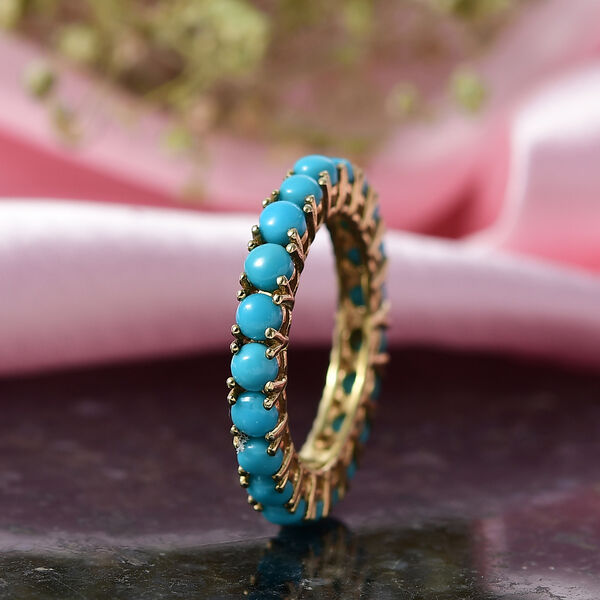 D'Joy AA Sleeping Beauty T&uuml;rkis Ring 925 Silber 750 Vergoldet (Gr&ouml;&szlig;e 18.00) ca. 2,84 ct image number 1