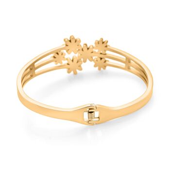 Wei&szlig;er Kristall Armreif ca. 19 cm Reiner Edelstahl, Goldfarben