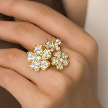 LUXURIANT SI-GH Labor Diamant floraler Ring - 1 ct.