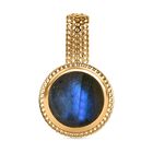 AAA Labradorit Anhänger 925 Silber Gelbgold Vermeil ca. 4,35 ct.